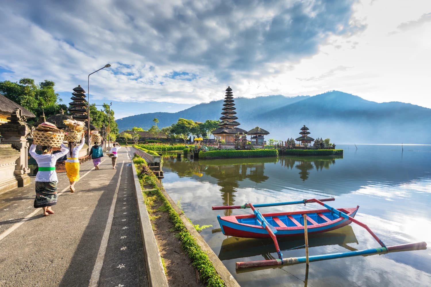 bali naplemente pura bratan hindu templom